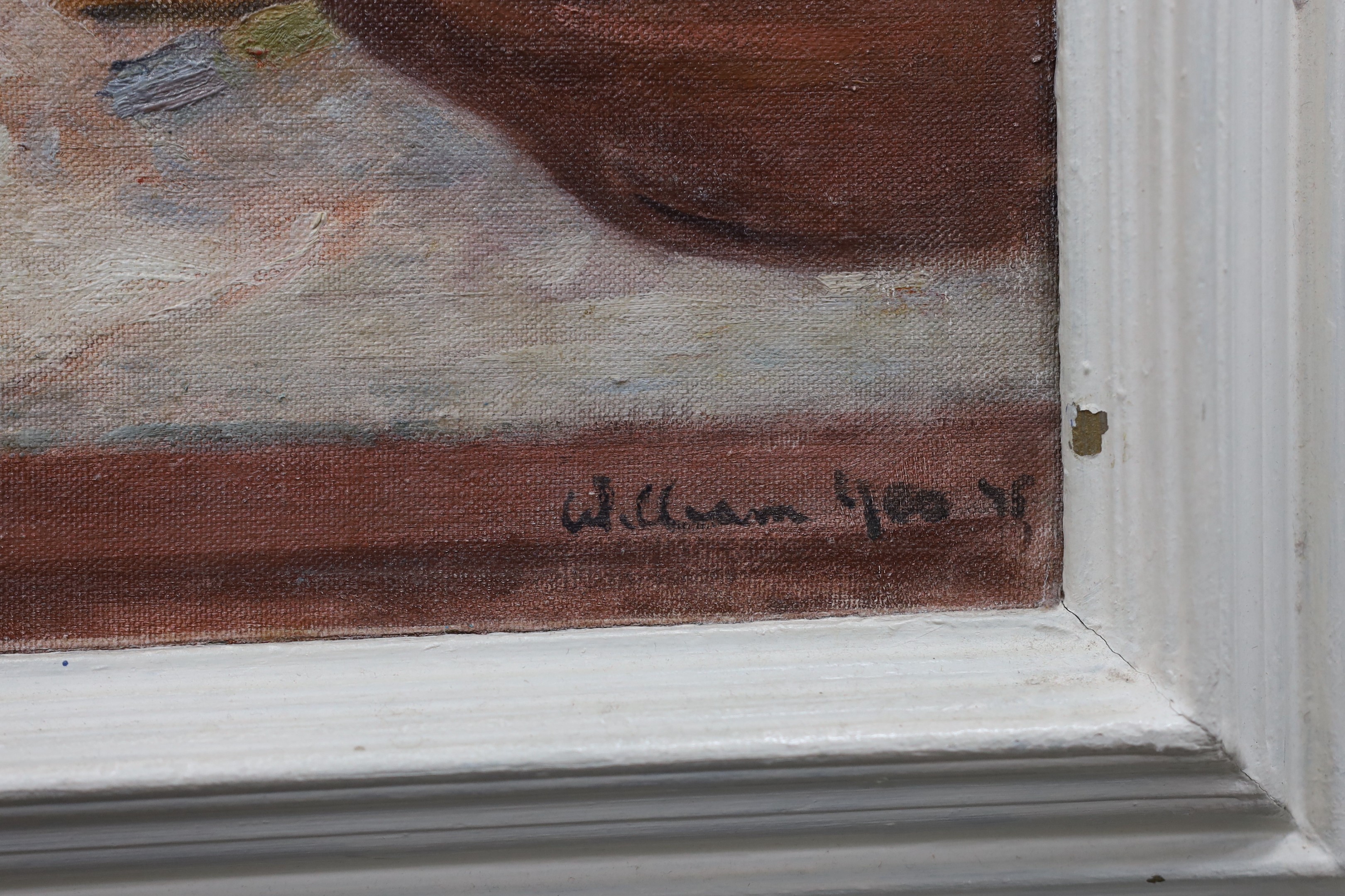 William Yeo (20th C.), oil on board, Still life with Vincent Van Gogh, signed and dated 1975, 60 x 44cm